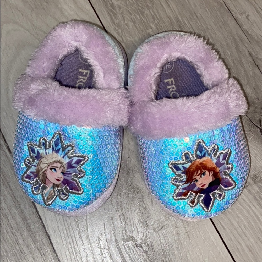 New FROZEN Anna Elsa toddler sequin slippers